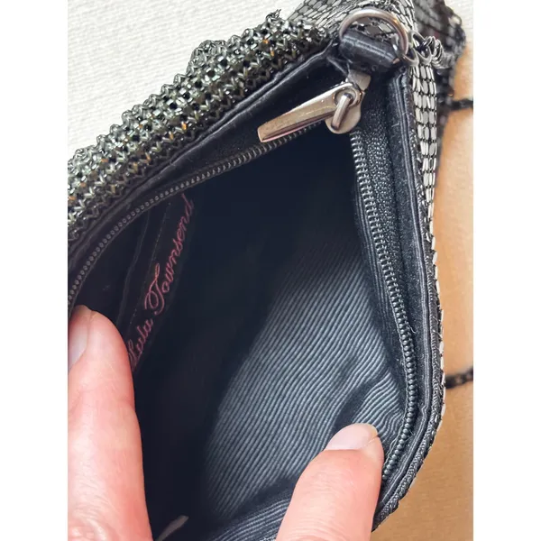 Lulu Townsend Metal Mesh Crossbody Bag Small Black Evening Clutch‎ Glam - Image 5