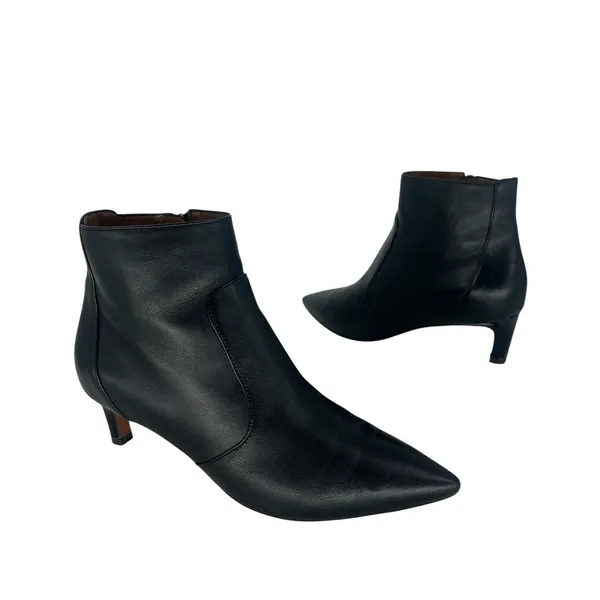 Aquatalia Black Leather Pointed Toe Ankle Boots‎ Size 7.5 - Image 2
