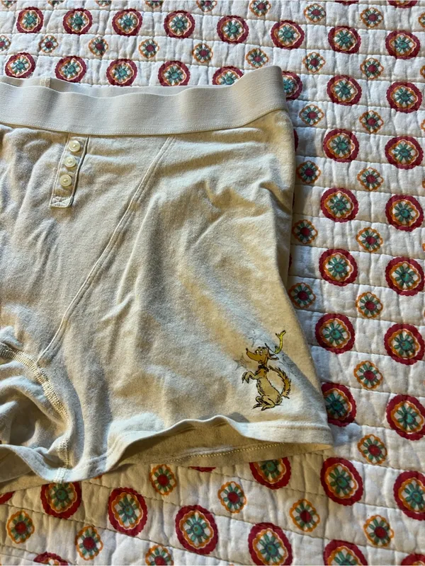 Aerie High Rise Grinch Christmas Dog Boy Shorts size large - Image 2