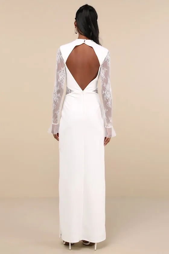 Lulus White Lace Dress Maxi - Image 2