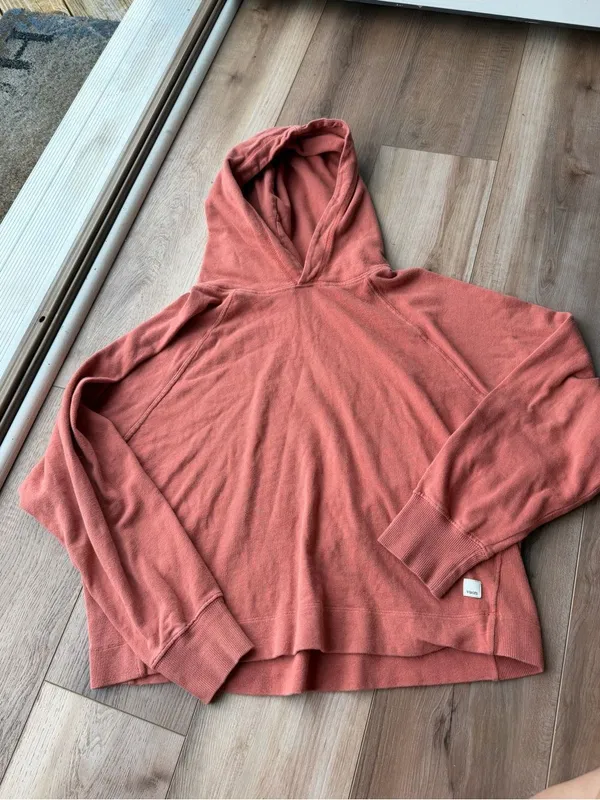 Vuori Faded Style Coral Terracotta Hoodie Size S - Image 2