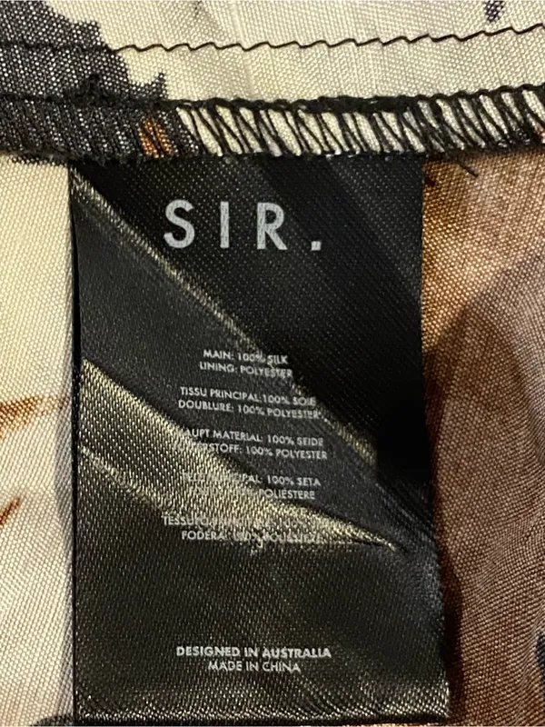 SIR the Label Vivienne silk gown black brown and ivory floral size 0 - Image 4