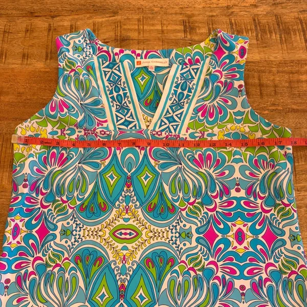 Jude Connally Carissa Shift Mini‎ Dress S Printed Resort Vacation Stretch Knit - Image 7