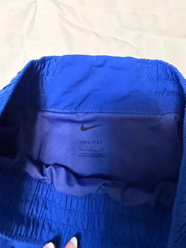 Nike High-Waisted Dri-Fit Shorts Royal Blue Small - Image 2
