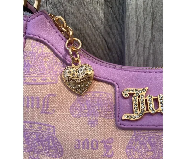 Vintage Juicy Couture Shoulder Bag with Gold Bow Charm - Image 6