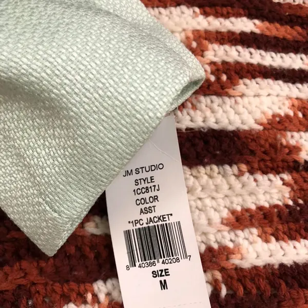 NWT JM Studio John Meyer Light Green Tweed Blazer Jacket Pearl Gold Button Women M $138 - Image 8