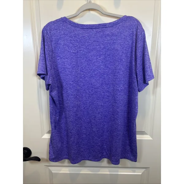 Nike Dri-Fit Women Athletic Plus Size 2X Short Sleeve Shirt Heather Purple - Image 5