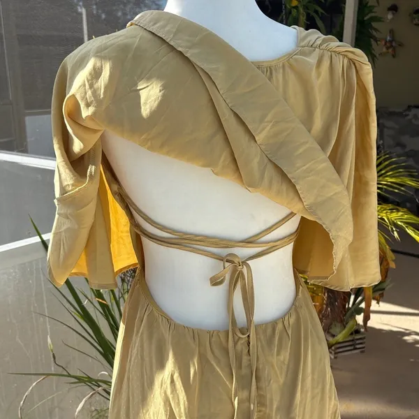 Anthropologie Fore Yellow V-Neck Dress - Image 5