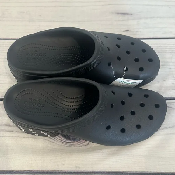 NEW! CROCS SIREN STUDDED CLOGS Black W/ Silver Studs‎ SOLD OUT Men 12 Women 14 - Image 12