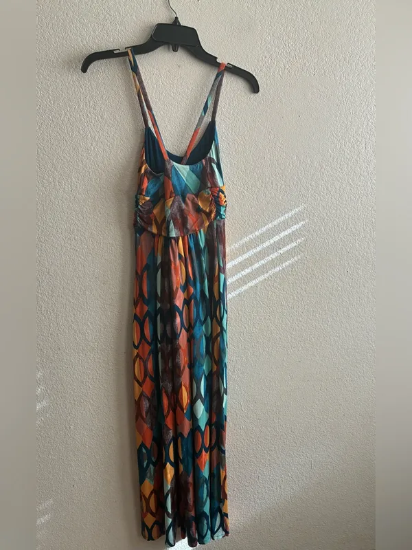 Maeve Multicolor Geometric Spaghetti-Strap Maxi Dress XS - Image 13