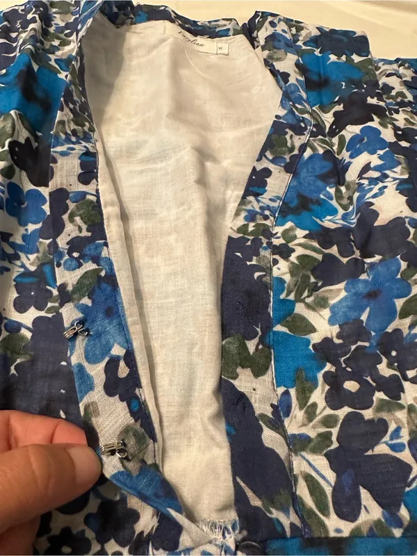 Farylina Floral Blue V-Neck Front Slit Maxi Dress - NWOT - Size XL - Image 9