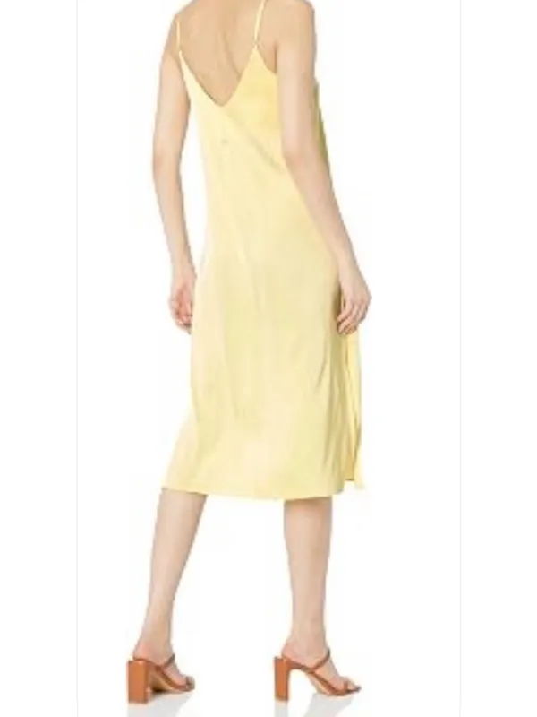 Light Yellow Satin Slip Dress - Unbranded - Image 2