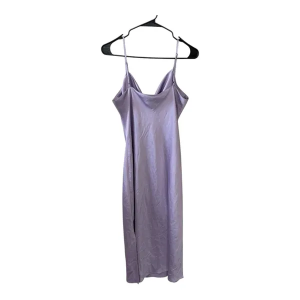 Express Lavender Satin Cowl Neck Slip Maxi Dress Size Large - Image 3