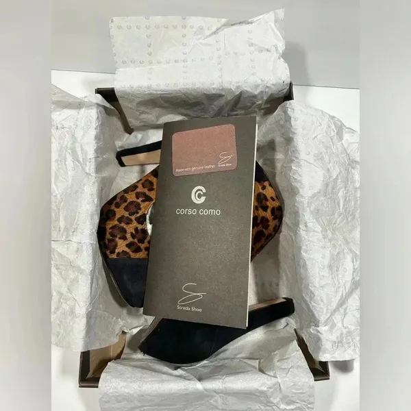 Corso Como NEW!-Leopard cow hair, suede heel pumps size 8 - Image 15