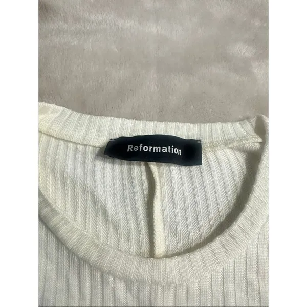 Reformation Banbrook Women’s Small Cream Short Sleeve Mini Dress A Line - Image 5
