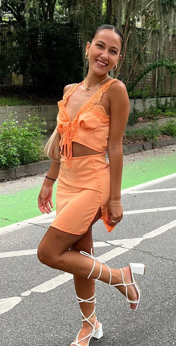 Pretty Little Thing Orange Mini Dress - Image 3