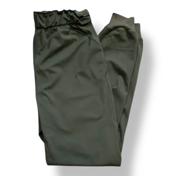 Lululemon High Rise Jogger Pants Olive Green Stretch Size 4 Paperbag Waist - Image 5