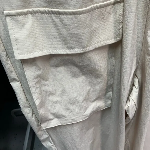 New Julia Romper Boutique Womens Small Jumpsuit Cargo Khaki Short Sleeve‎ - Image 9