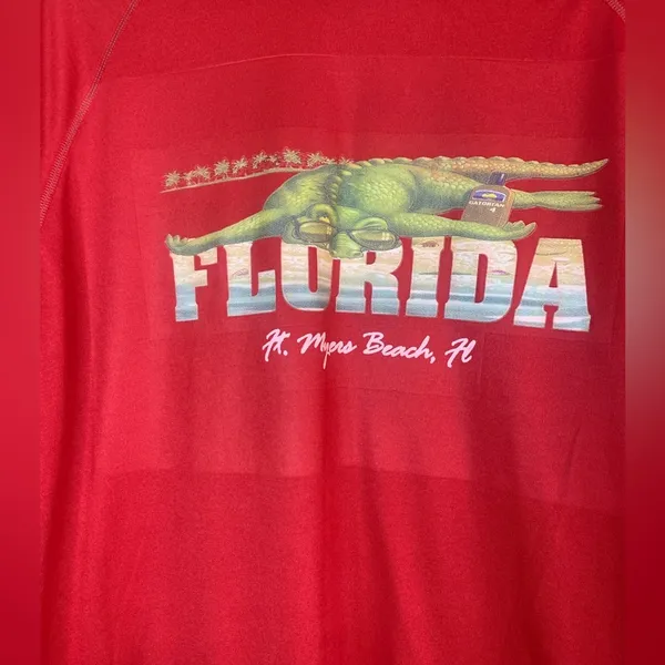 Vintage Florida Ft Myers Beach t-shirt. Short sleeve. Summer. 100% polyester. - Image 2