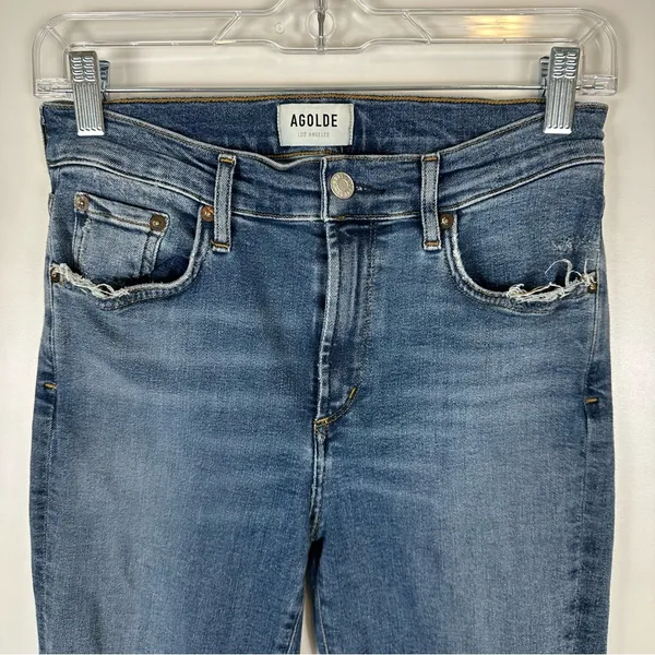 Agolde Sophie High-Rise Distressed Skinny Jeans - Image 5