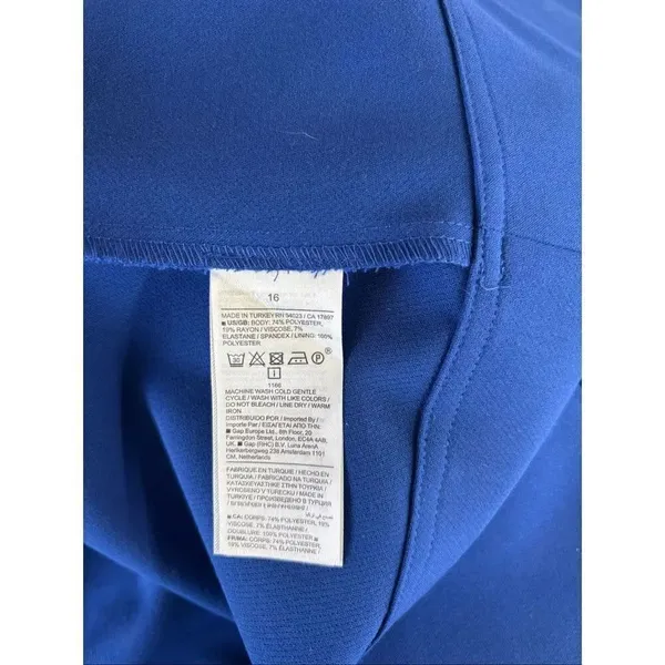 Banana Republic Anisa Mini Dress Blue Deep V Fit & Flare Sleeveless Size 16 - Image 3