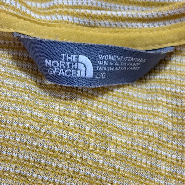 The North Face Top L Yellow Striped Long Sleeve Button Shoulder NF0A339XH9D - Image 6