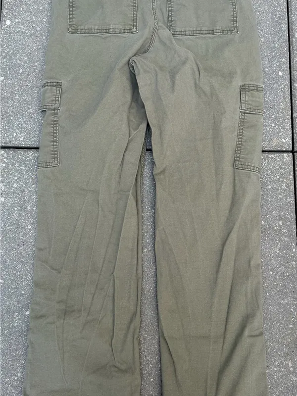 Hollister Ultra High Rise Dad Cargo Pants 5R 27 Olive Green - Image 5