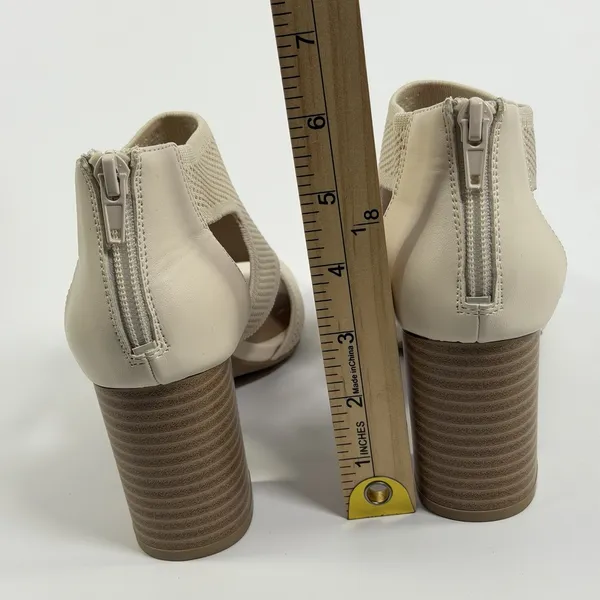 Giani Bernini Size-6M Womens Arisiaaf Knit Block Heel Beige Sandals Bootie - Image 5