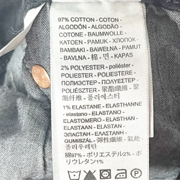 LEVI’S Black Big E Button Fly Wedgie Straight Leg Jeans Size 28 Biker Casual - Image 4