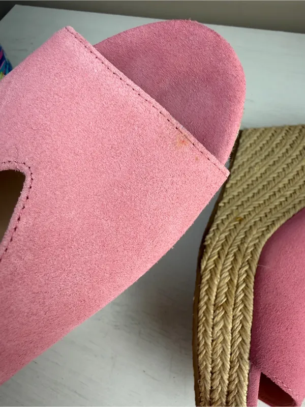 KATE SPADE Thea Wedge in Rococo Pink Sz 8 Suede Espadrille Feminine Girly - Image 12
