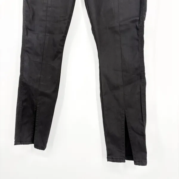 AO‎ LA by Alice + Olivia Black High Rise Pintuck Split Hem Skinny Jeans Sz 28 - Image 4