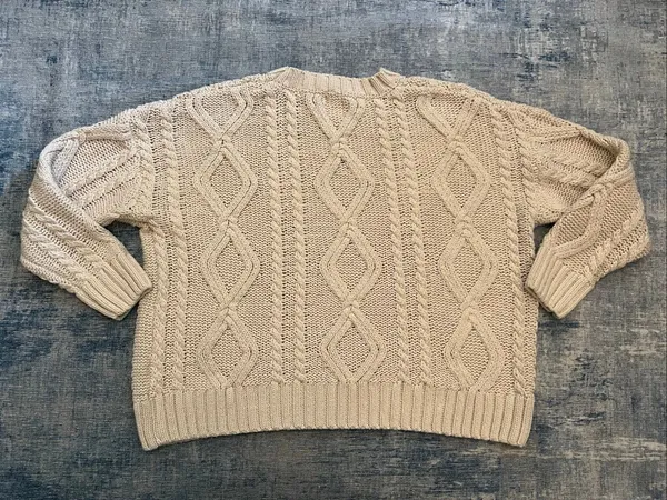 Princess Polly Anaya Beige Oversized Cable Knit Sweater Women's XS / S - Image 2