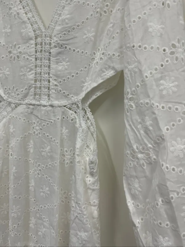 New with Tags Wicked AF side cut out white eyelet lace dress size L - Image 3