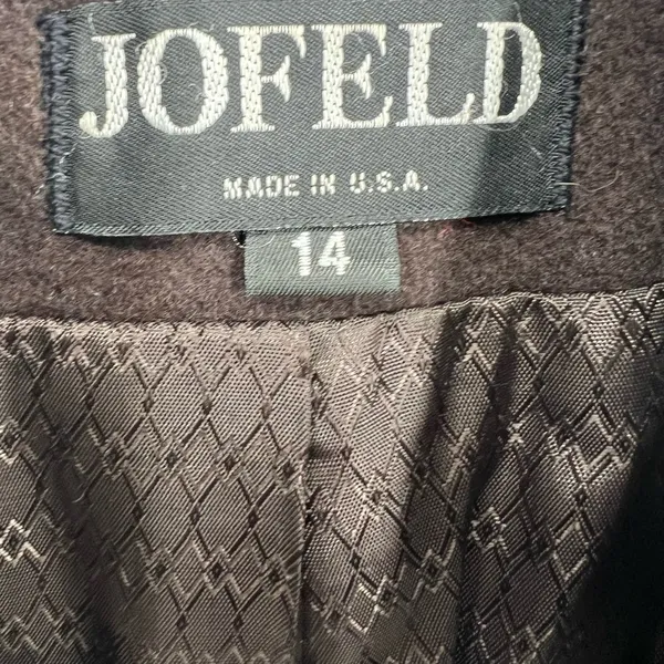 Jofeld wool trench suede double breasted 80s vintage coat 14 structured brown - Image 6