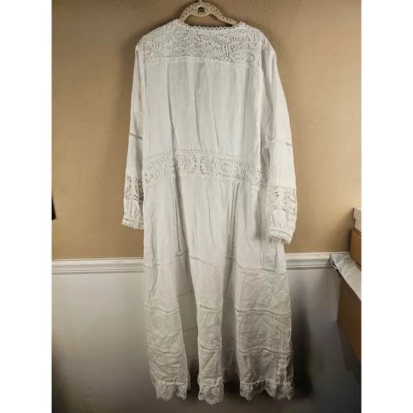 NWT Soft‎ Surroundings White Linen Lace Araminta Boho Tiered Maxi Dress 20W 20 W - Image 2
