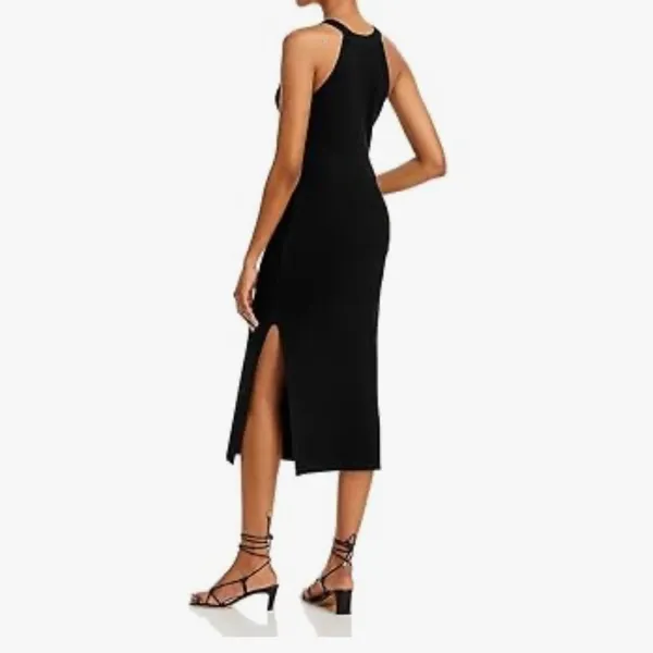 NWT WAYF‎ Ashley Halter Midi Dress with Side Slit Black Sz XS - Image 2