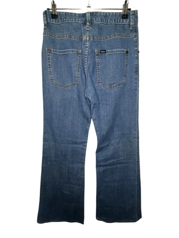 RVCA Light Wash High Rise Wide Leg Flare Denim Jeans - Image 5