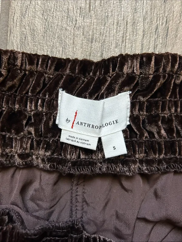 Anthropologie Brown Velvet Wide-Leg Pants - Image 2