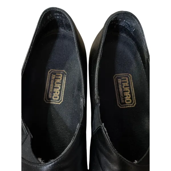 Munro Alison Black Leather Slip On 12 SS Narrow Used - Image 10