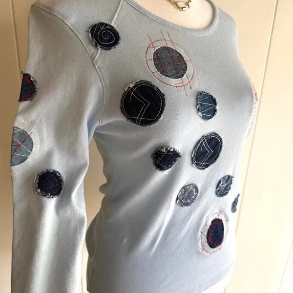 Pepe Jeans Y2k Light Blue Long Sleeve Sweater Size Large - Image 2