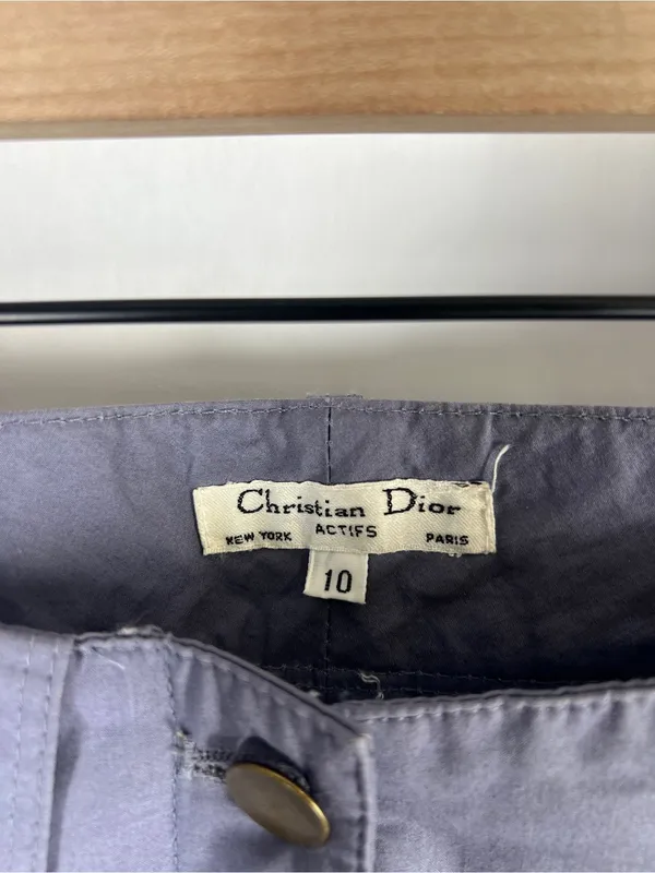 Vintage Christian Dior Actifs 80s High Rise Pleated Cotton Pants Size 10 - Image 5