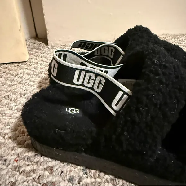 UGG Oh Fluffita Slide Slingback Black- Size 10 - Image 4
