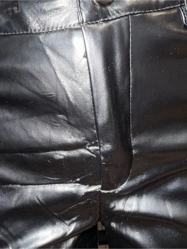 High-Rise Black Faux Leather Flare for Women - Image 2