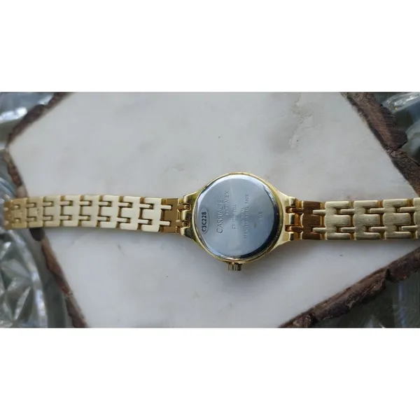 Carriage Timex Quartz Ladies Gold-Tone Watch Chain-Link Bracelet - Image 3