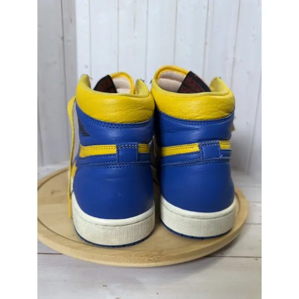 Nike Air Jordan Reverse Laney High Top Colorblock Sneakers Blue/Yellow Size 10.5 - Image 7