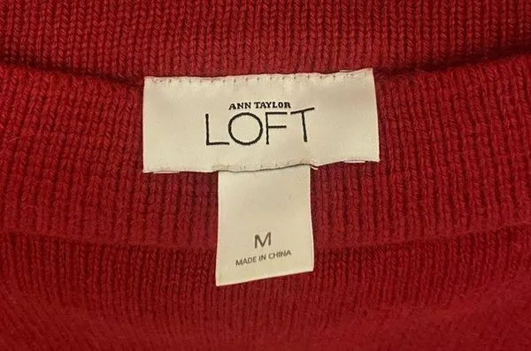 LOFT Boatneck Rolled Hem Rabbit Hair Sweater in Deep Red - Image 3
