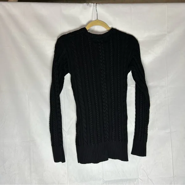 NWOT‎ Modern Citizen Black Chunky Knit Long Sleeve Cable Knit Fitted Sweater Sm - Image 2