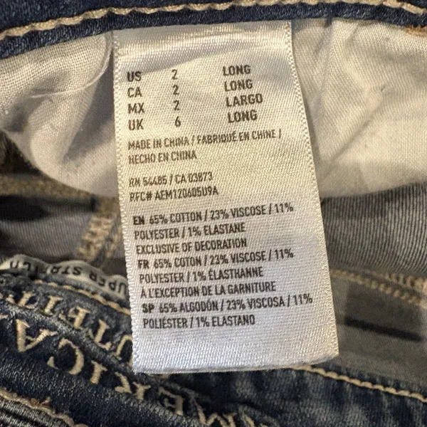 American Eagle Super Stretch Hi-Rise Jegging Crop Distressed Jeans Size 2 Long - Image 5