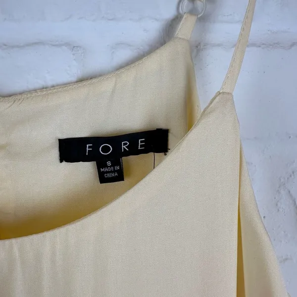 FORE Yellow tiered maxi dress flowy summer dress adjustable straps Size Small - Image 6