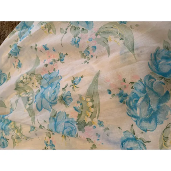 Vintage Handmade Cotton Floral Nightgown Dress Cottagecore Empire Waist Midi - Image 7